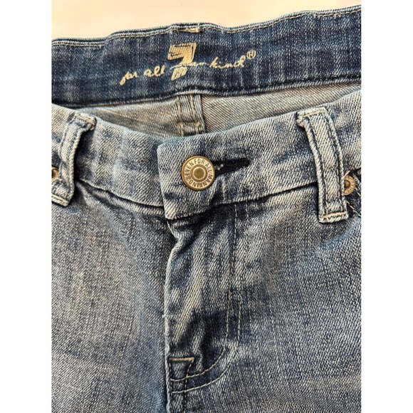 Vintage 7 For All Mankind Low Rise "A" Pocket Flare Jeans Embroidered Pocket 26 - Picture 5 of 9